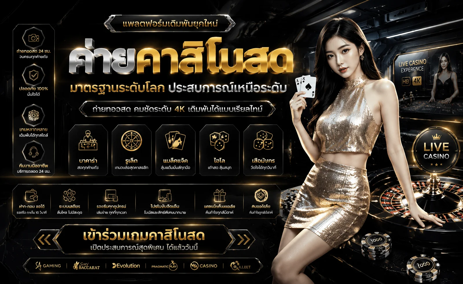 คาสิโนออนไลน์ UFAONLINE บาคาร่าสดและเกมโต๊ะ